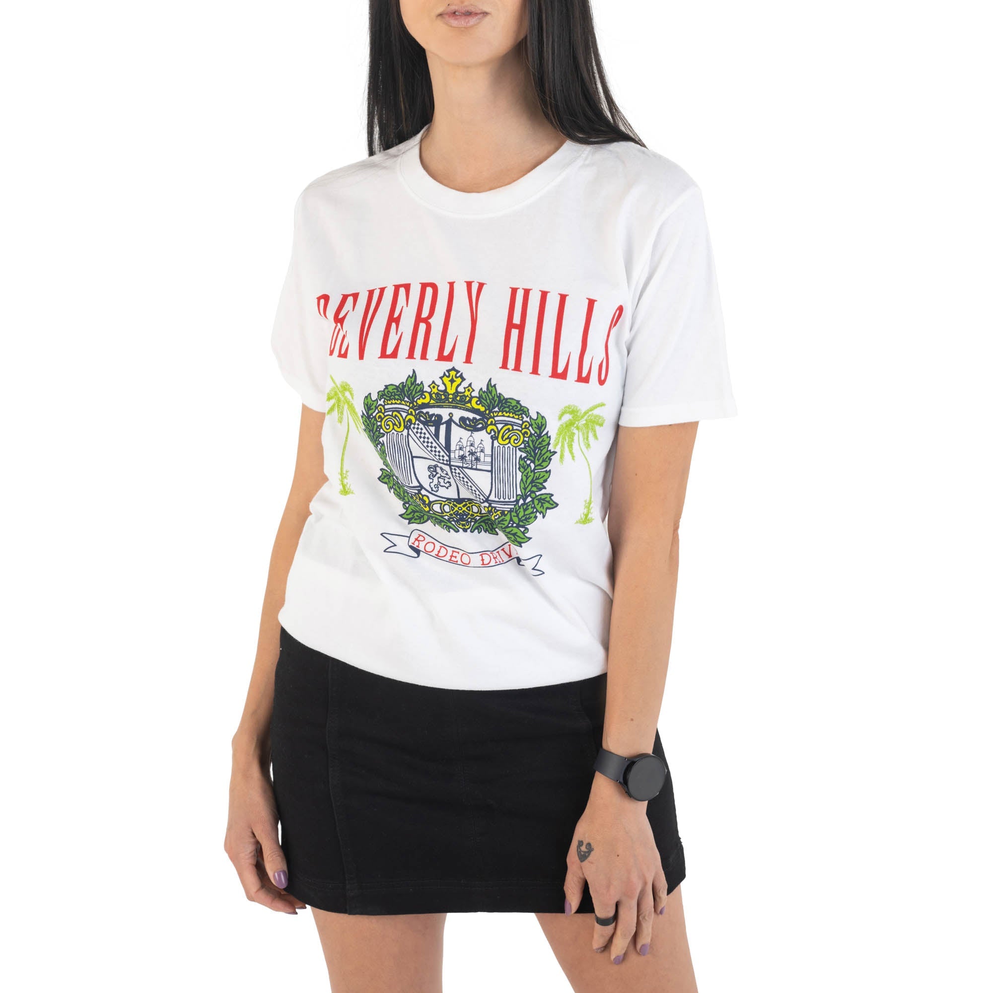 Beverly Hills Crest Oversize Tee White